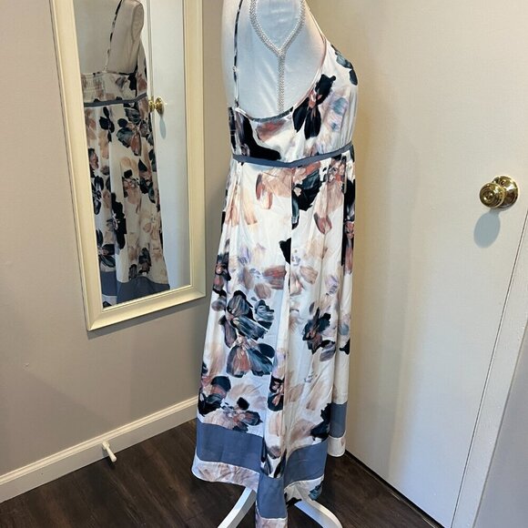 Simply Vera Vera Wang Watercolor Floral Asymmetrical Dress, Size Large - Picture 5 of 16